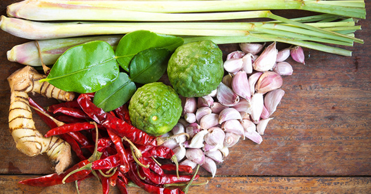Gand Kati Gong, Turmeric Curry Prawns, Betel Leaves and Pennyworts | South Melbourne Market