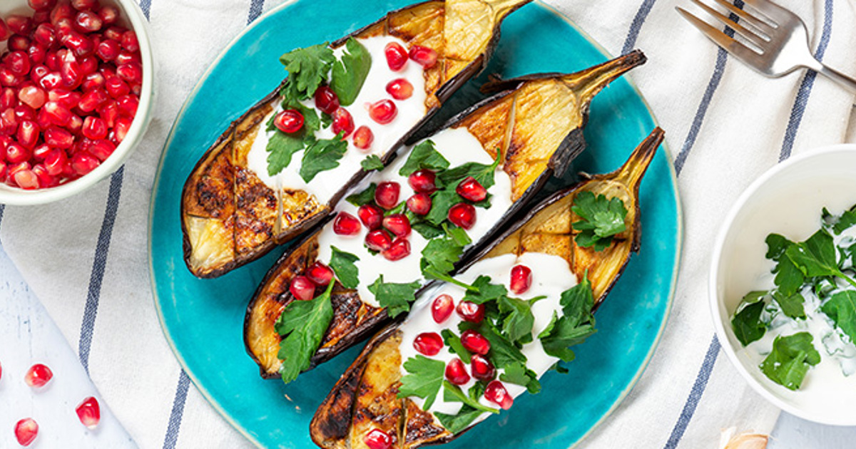 Grilled Eggplant with Pomegranate | South Melbourne Market